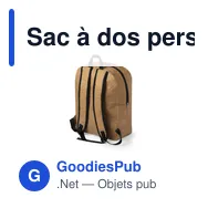 Sac à dos personnalisable Dons avec logo pour entreprises - Miniature 2