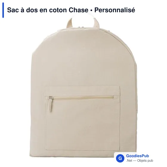 Sac à dos en coton personnalisable avec logo - Chase - Image 1