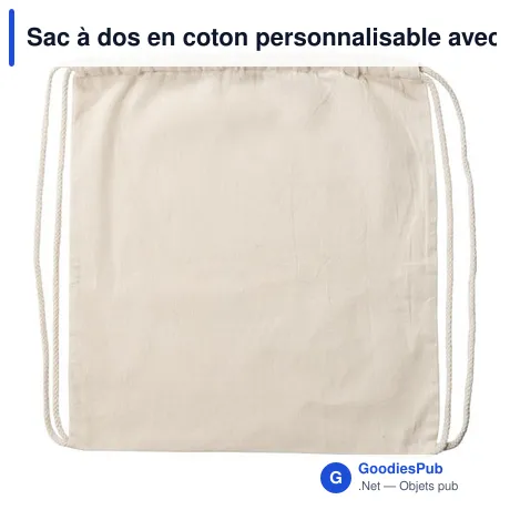 Sac à dos en coton personnalisable avec logo - modèle Dominique
