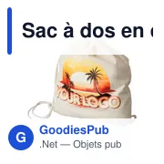 Sac à dos en coton personnalisable avec logo - modèle Dominique - Miniature 2