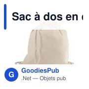 Sac à dos en coton personnalisable avec logo - modèle Dominique - Miniature 3