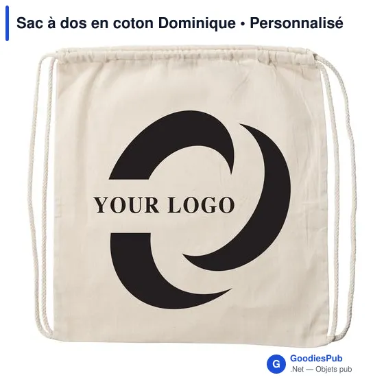 Sac à dos en coton personnalisable avec logo - modèle Dominique - Image 4