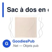 Sac à dos en coton personnalisable avec logo pour entreprises - Miniature 1