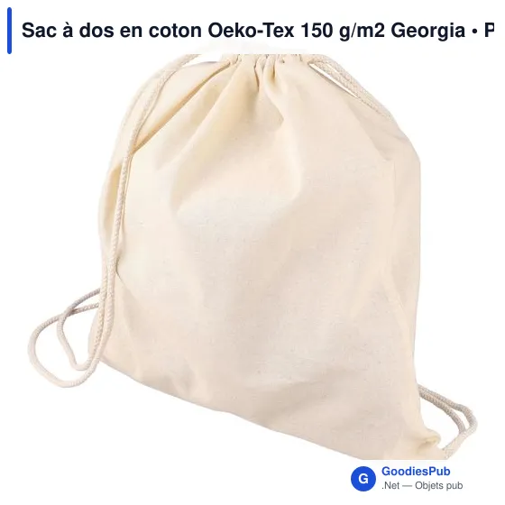 Sac à dos en coton personnalisable avec logo pour entreprises - Image 2