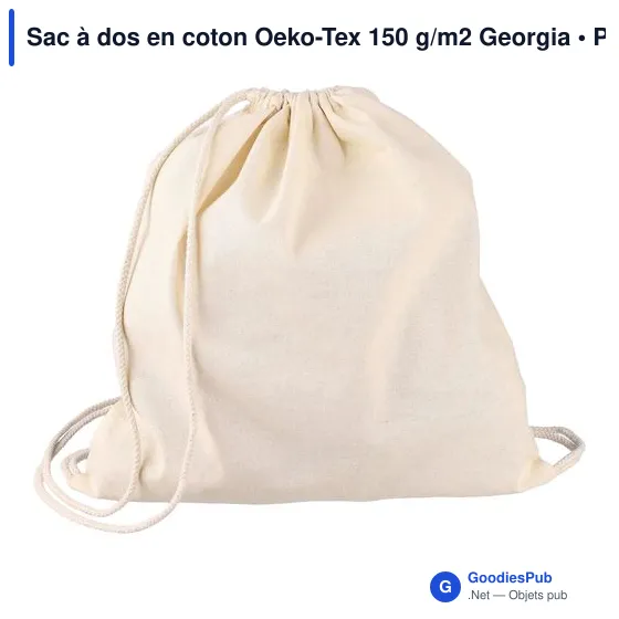 Sac à dos en coton personnalisable avec logo pour entreprises - Image 3