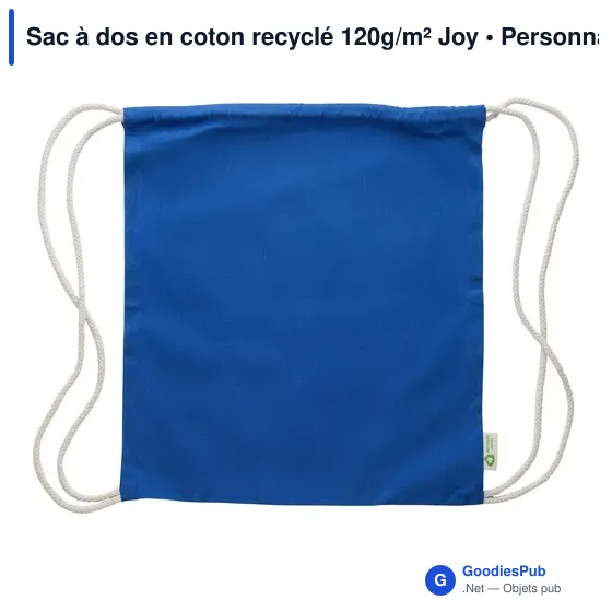 Sac à dos en coton recyclé 120g/m² Joy - Image 1