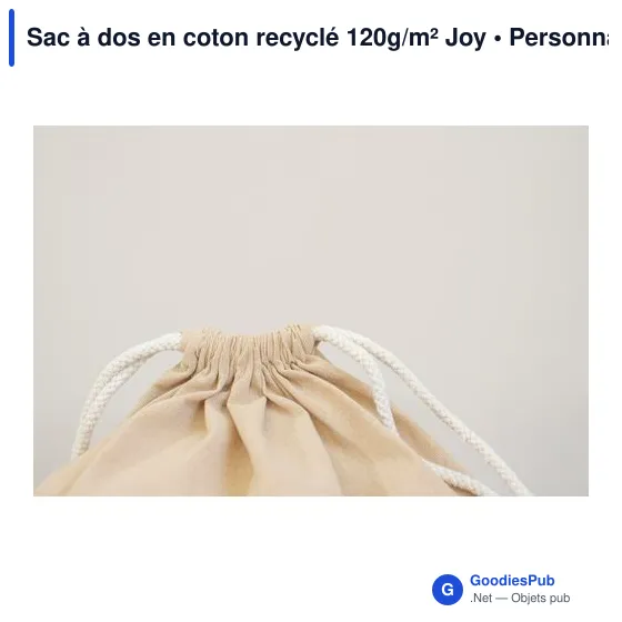 Sac à dos en coton recyclé 120g/m² Joy - Image 11