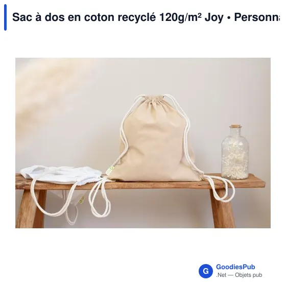 Sac à dos en coton recyclé 120g/m² Joy - Image 12