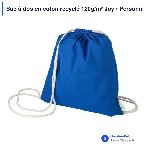 Sac à dos en coton recyclé 120g/m² Joy - Image 8