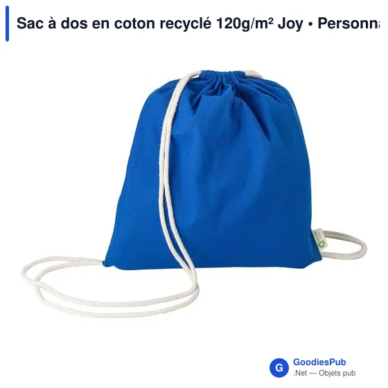 Sac à dos en coton recyclé 120g/m² Joy - Image 9