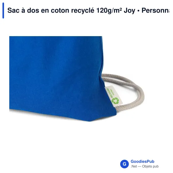 Sac à dos en coton recyclé 120g/m² Joy - Image 10