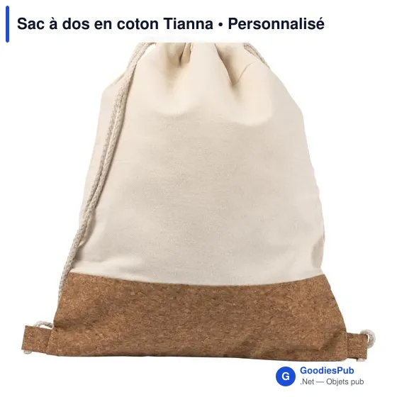 Sac à dos en coton personnalisable Tianna avec logo - Image 1