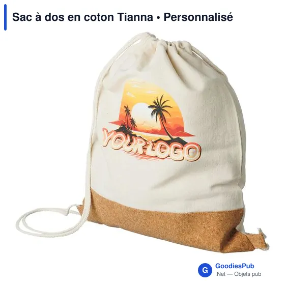 Sac à dos en coton personnalisable Tianna avec logo - Image 2