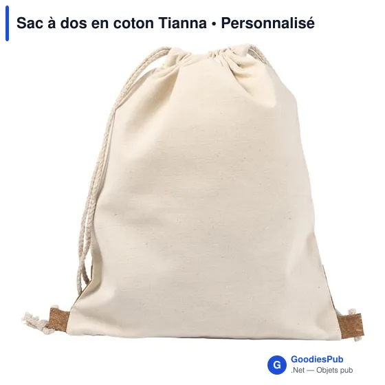 Sac à dos en coton personnalisable Tianna avec logo - Image 3