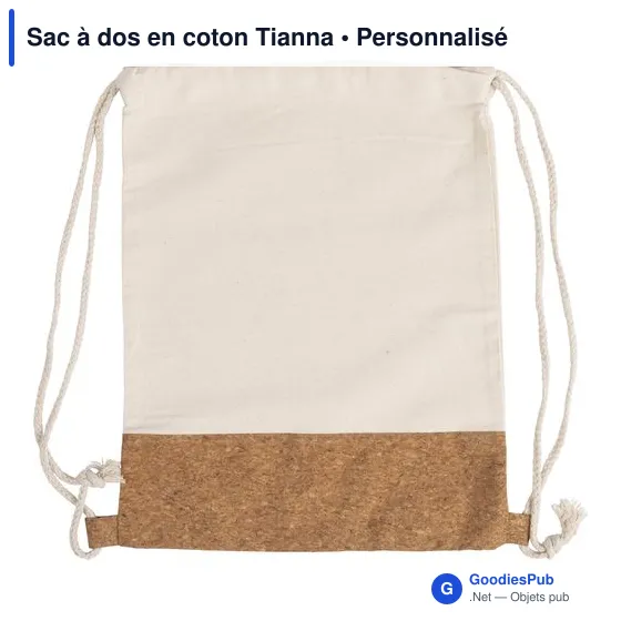 Sac à dos en coton personnalisable Tianna avec logo - Image 4