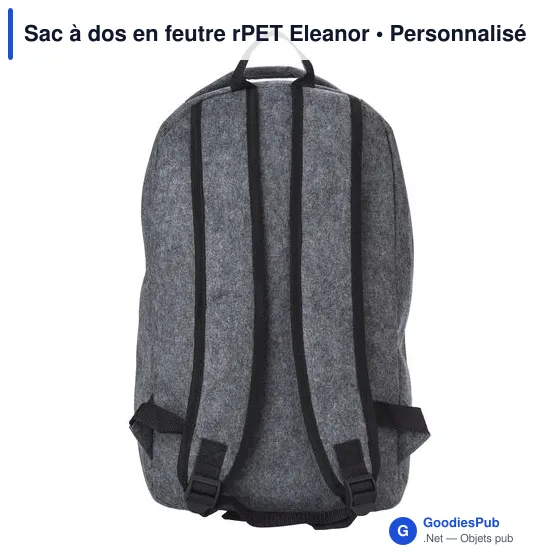 Sac à dos en feutre rPET personnalisable avec logo - Eleanor - Image 3