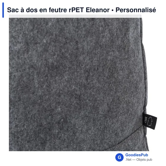 Sac à dos en feutre rPET personnalisable avec logo - Eleanor - Image 5