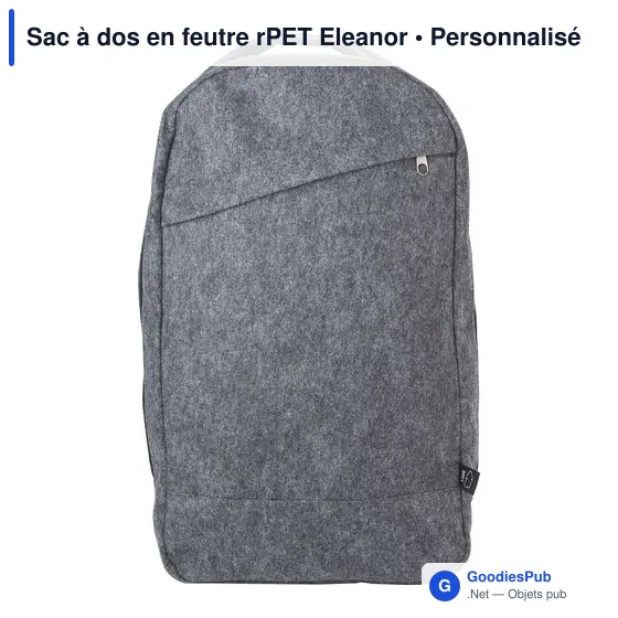 Sac à dos en feutre rPET personnalisable avec logo - Eleanor - Image 6