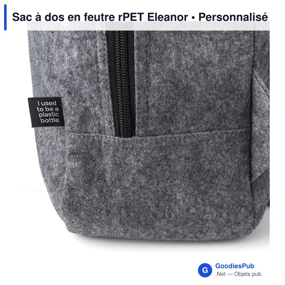 Sac à dos en feutre rPET personnalisable avec logo - Eleanor - Image 9