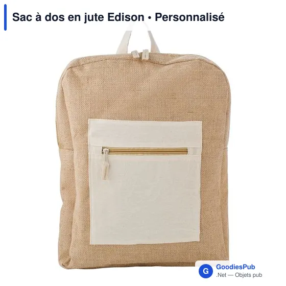 Sac à dos en jute personnalisable avec logo - Edison - Image 1