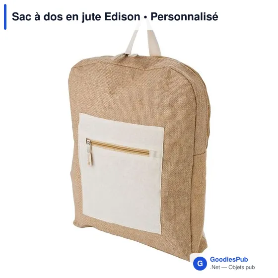 Sac à dos en jute personnalisable avec logo - Edison - Image 2