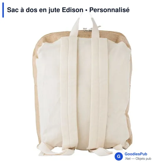Sac à dos en jute personnalisable avec logo - Edison - Image 3
