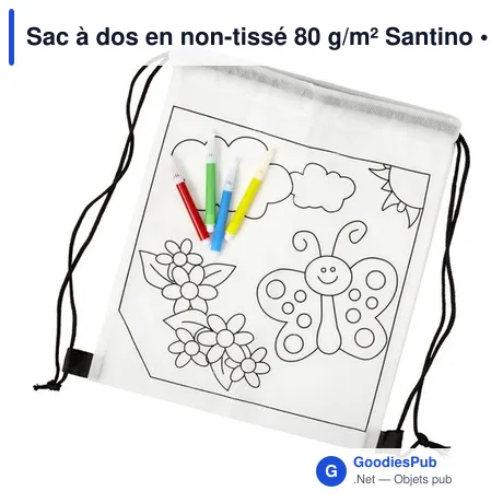 Sac à dos en non-tissé 80 g/m² Santino