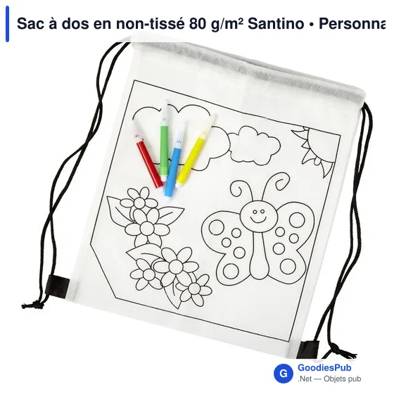 Sac à dos en non-tissé 80 g/m² Santino - Image 1