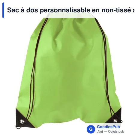 Sac à dos personnalisable en non-tissé avec logo - Nathalie