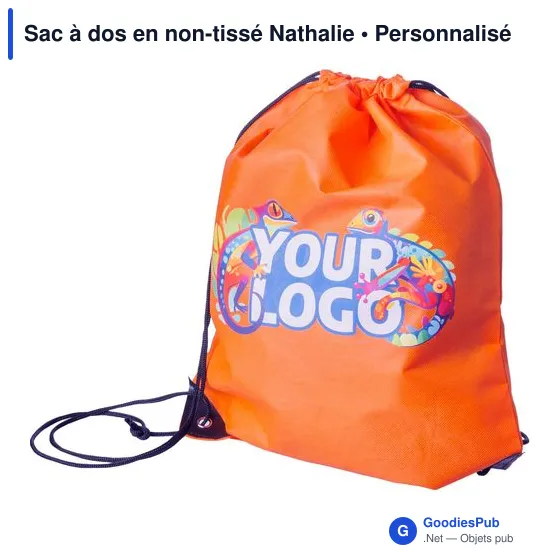 Sac à dos personnalisable en non-tissé avec logo - Nathalie - Image 11