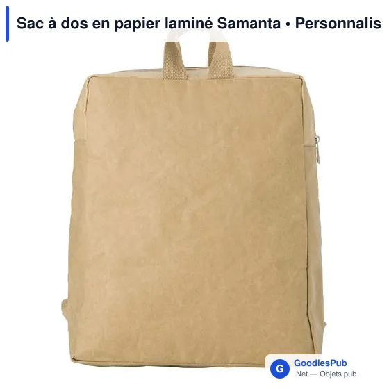 Sac à dos personnalisable en papier laminé Samanta avec logo - Image 1