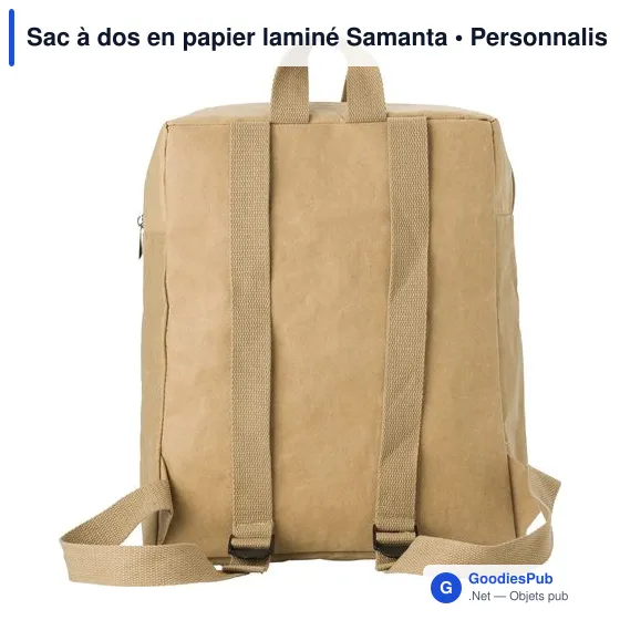 Sac à dos personnalisable en papier laminé Samanta avec logo - Image 2