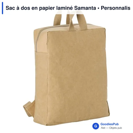 Sac à dos personnalisable en papier laminé Samanta avec logo - Image 3