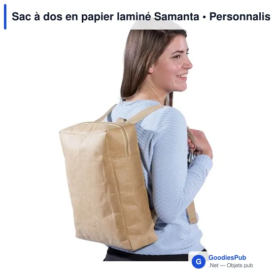 Sac à dos personnalisable en papier laminé Samanta avec logo - Image 4