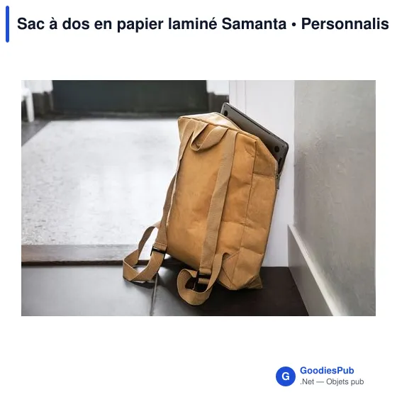 Sac à dos personnalisable en papier laminé Samanta avec logo - Image 5