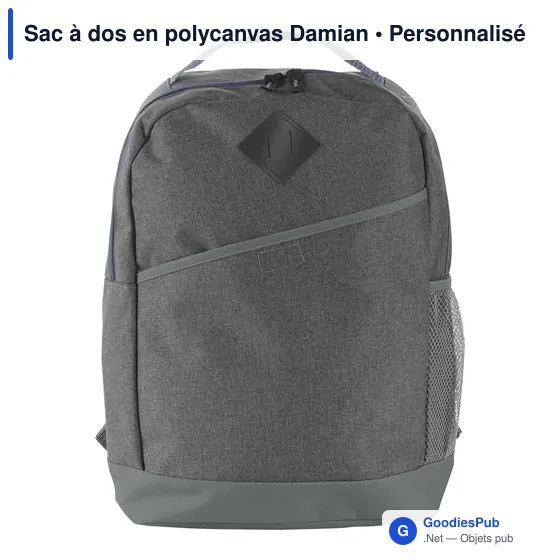 Sac à dos personnalisable en polycanvas avec logo - Damian - Image 1