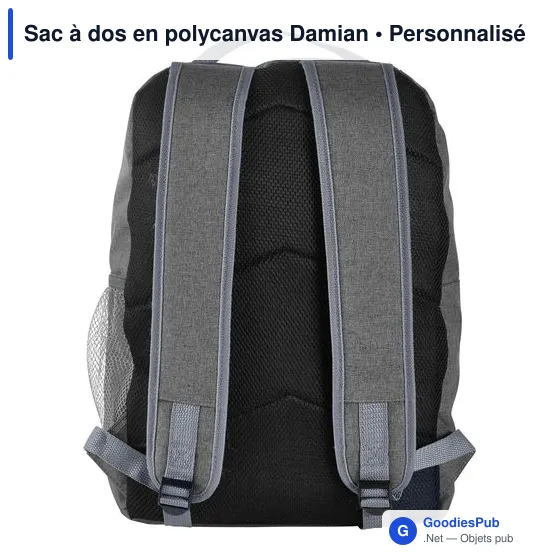 Sac à dos personnalisable en polycanvas avec logo - Damian - Image 2