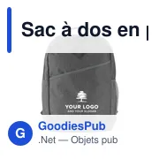 Sac à dos personnalisable en polycanvas avec logo - Damian - Miniature 3