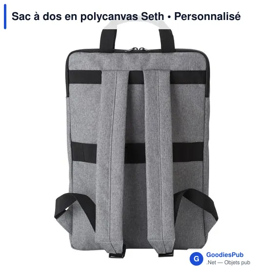 Sac à dos personnalisable en polycanvas avec logo - Seth - Image 6