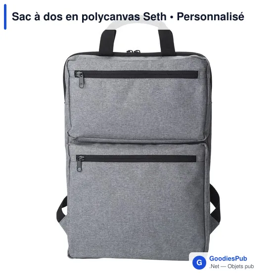 Sac à dos personnalisable en polycanvas avec logo - Seth - Image 7