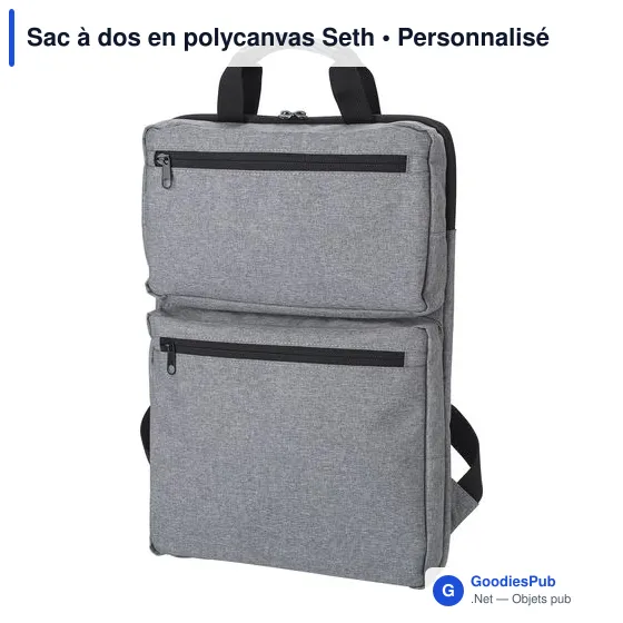 Sac à dos personnalisable en polycanvas avec logo - Seth - Image 8