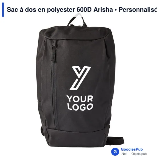 Sac à dos personnalisable en polyester 600D avec logo - Arisha - Image 3