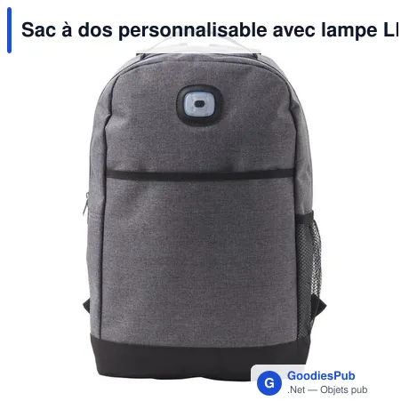 Sac à dos personnalisable avec lampe LED Katarina pour logo