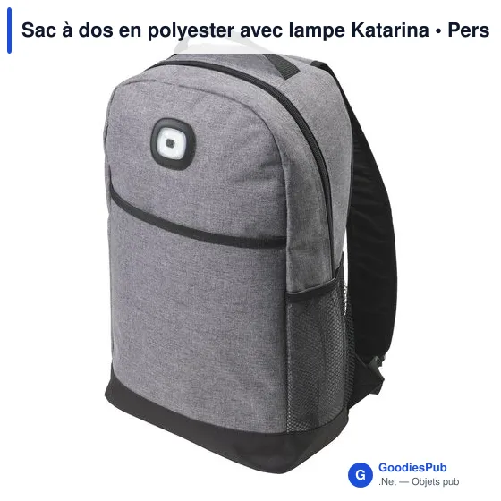Sac à dos personnalisable avec lampe LED Katarina pour logo - Image 3