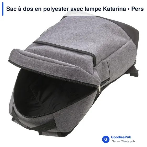 Sac à dos personnalisable avec lampe LED Katarina pour logo - Image 4