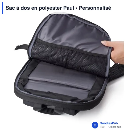 Sac à dos personnalisable en polyester avec logo - Paul - Image 4