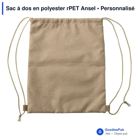 Sac à dos personnalisable en polyester rPET avec logo - Ansel - Image 3