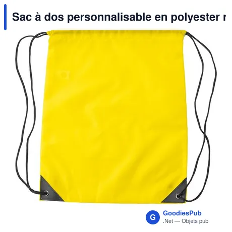 Sac à dos personnalisable en polyester rPET Enrique avec logo