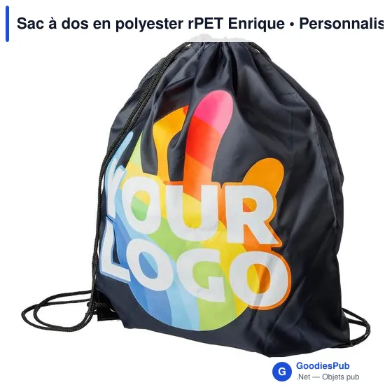 Sac à dos personnalisable en polyester rPET Enrique avec logo - Image 2