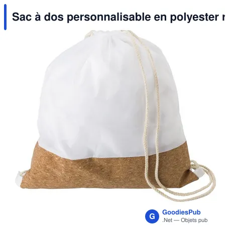 Sac à dos personnalisable en polyester rPET et liège avec logo - Elodie